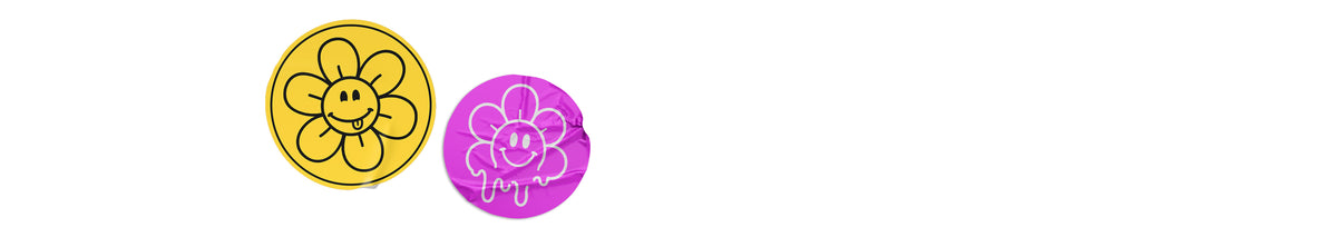 Happy Flower Sticker mit bunten Blumen Smileys