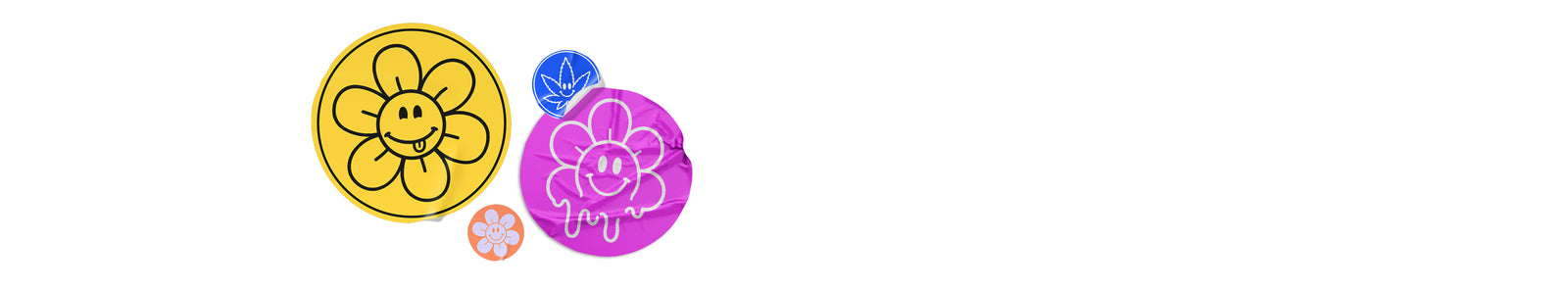Happy Flower Sticker mit bunten Blumen Smileys