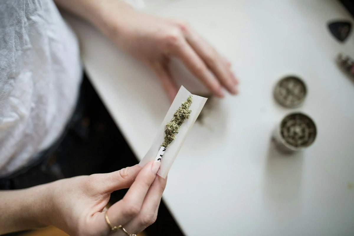 THCA-Blüte und rechtliches Symbolbild zur Darstellung der Legalität von THCA in Deutschland