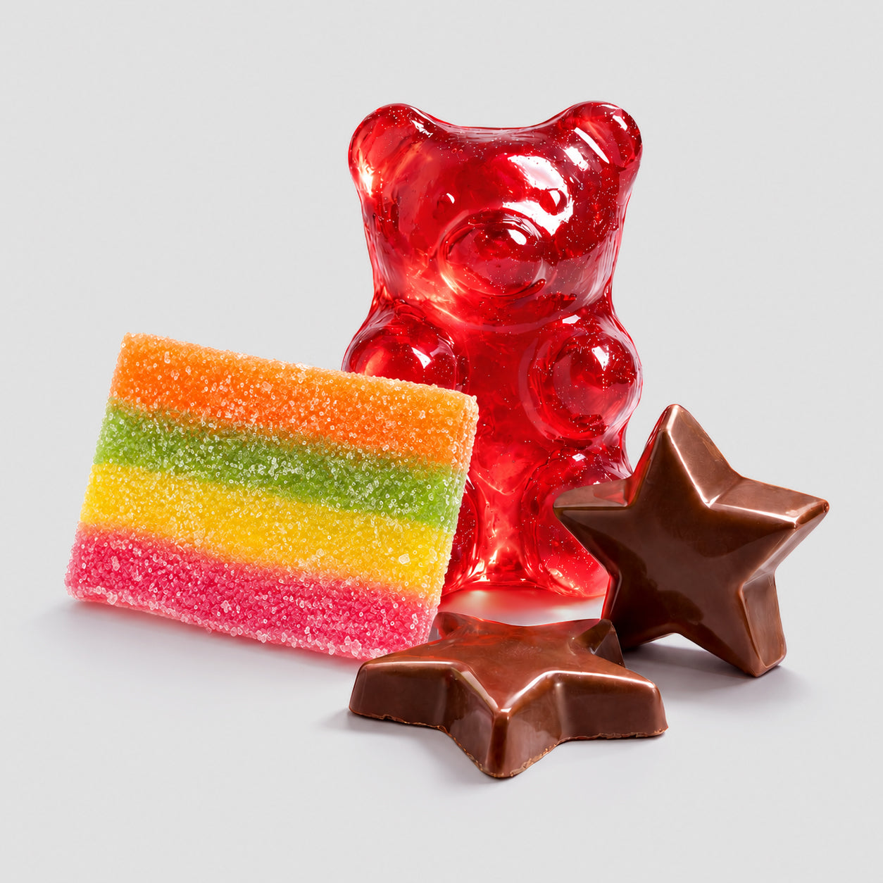 THC Edibles Bestseller-Mix – Gummies & Schoko, von Kunden geliebt – Premium Cannabis Bundle bei Happyflower