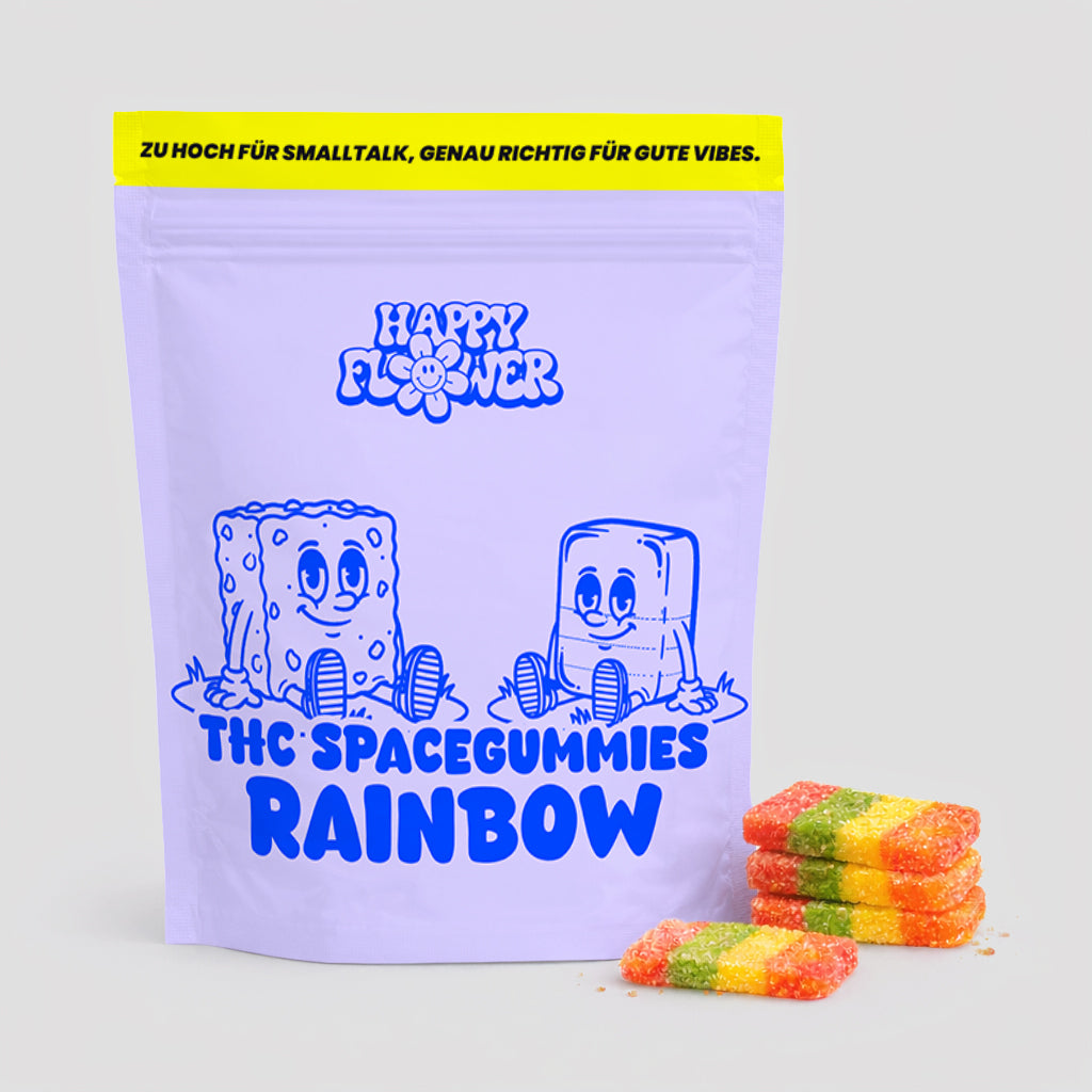 THC Gummibärchen mit 15mg THC in Happyflower Baggy 